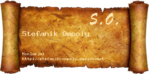 Stefanik Ompoly névjegykártya